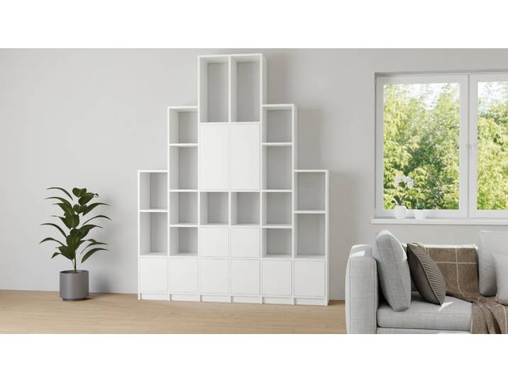 Moderne Wohnwand MDF Beschichtet MDF Weiß matt