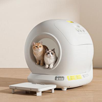 Inspired Finds 78L Smart Self Cleaning Cat Litter Box With App Control white With Pedal