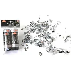 Fasnacht 2 Party Kanone Silber 11cm (2 Stk.)
