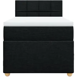 vidaXL Boxspringbett mit Matratze Schwarz Stoff