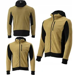 TRIZERATOP Fleece Kapuzenpulli, Hoodie mit Reißverschluss SARNA khaki/schwarzGr. XXL