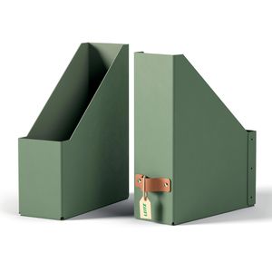 Leitz Stehsammler Puro, 2471-00-50, A4, aus Recyclingkarton, extra breit, salbeigrün, 2 Stück