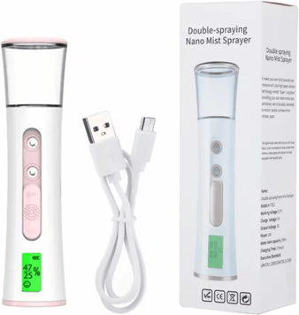Inspire Picks Nano Facial Steamer USB Face Sprayer Hydrating Mist For Pore Care & Eyelash Cleaning pink