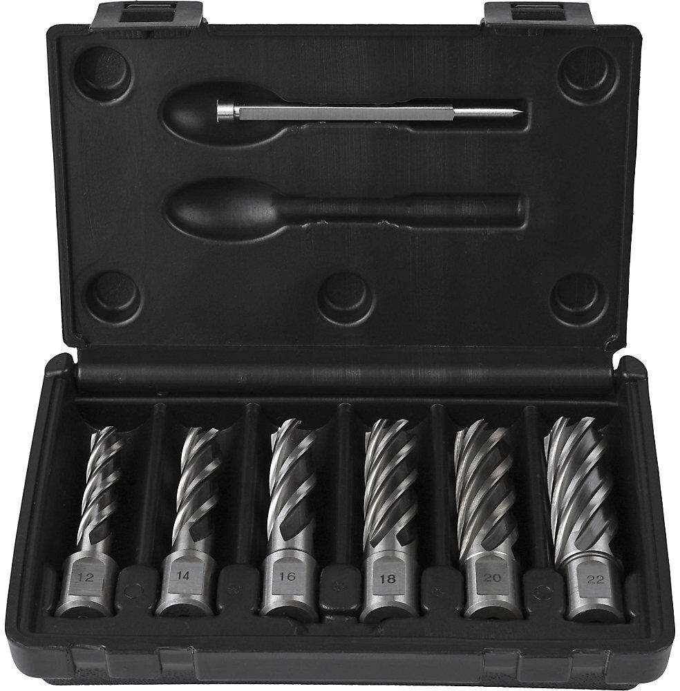 WELDON Kernbohrer-Set HSS-G, aus Schnellarbeitsstahl, 7 Teile, 55 mm Projahn