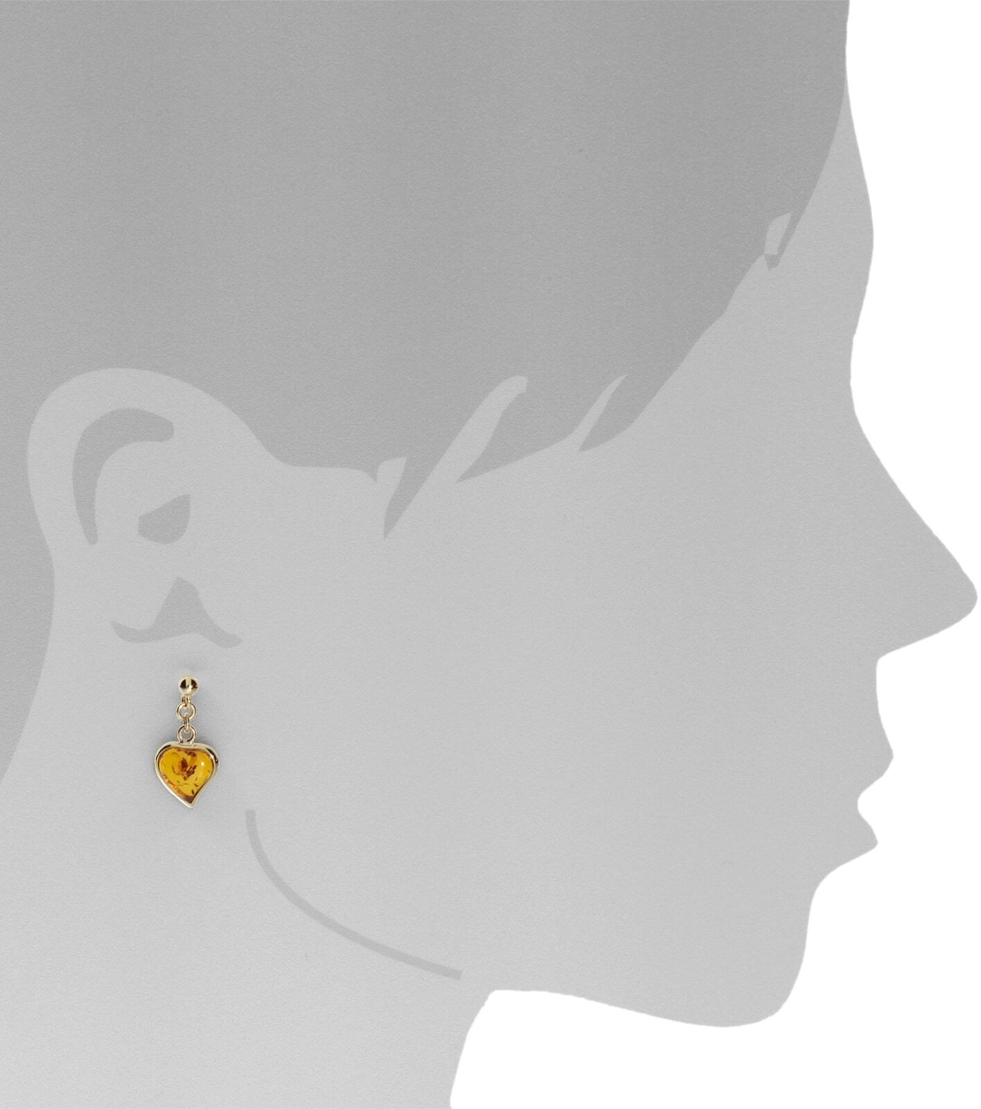 Paar Ohrhänger OSTSEE-SCHMUCK "Ostsee-Schmuck Ohrhänger Herz Ohrhänger Herz", gelb (weiß, neutral), Ohrringe, Damen, 24 x 11mm, Gelbgold 333, Paar Ohrhänger weiß, neutral 24 x 11mm, Gelbgold 333