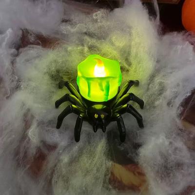 Youfap Market Beautiful Halloween Pumpkin Lanterns, LED Candlelight Spider Props, Festive Halloween Gifts green