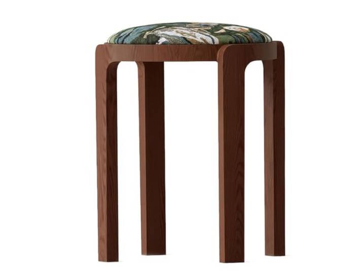 YDHFCD Stapelbarer Hocker mit gepolsterter Sitzfläche aus Massivholz Stapelbarer Holz-Hocker, gepolsterter runder Sitz, platzsparend, vielseitig.(Style 9)