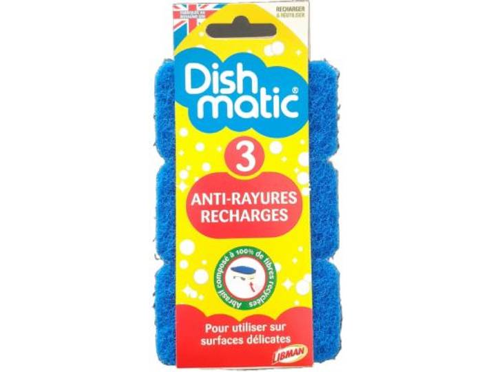 Dishmatic - Eponge Eponges Anti-Rayures Bleu X3