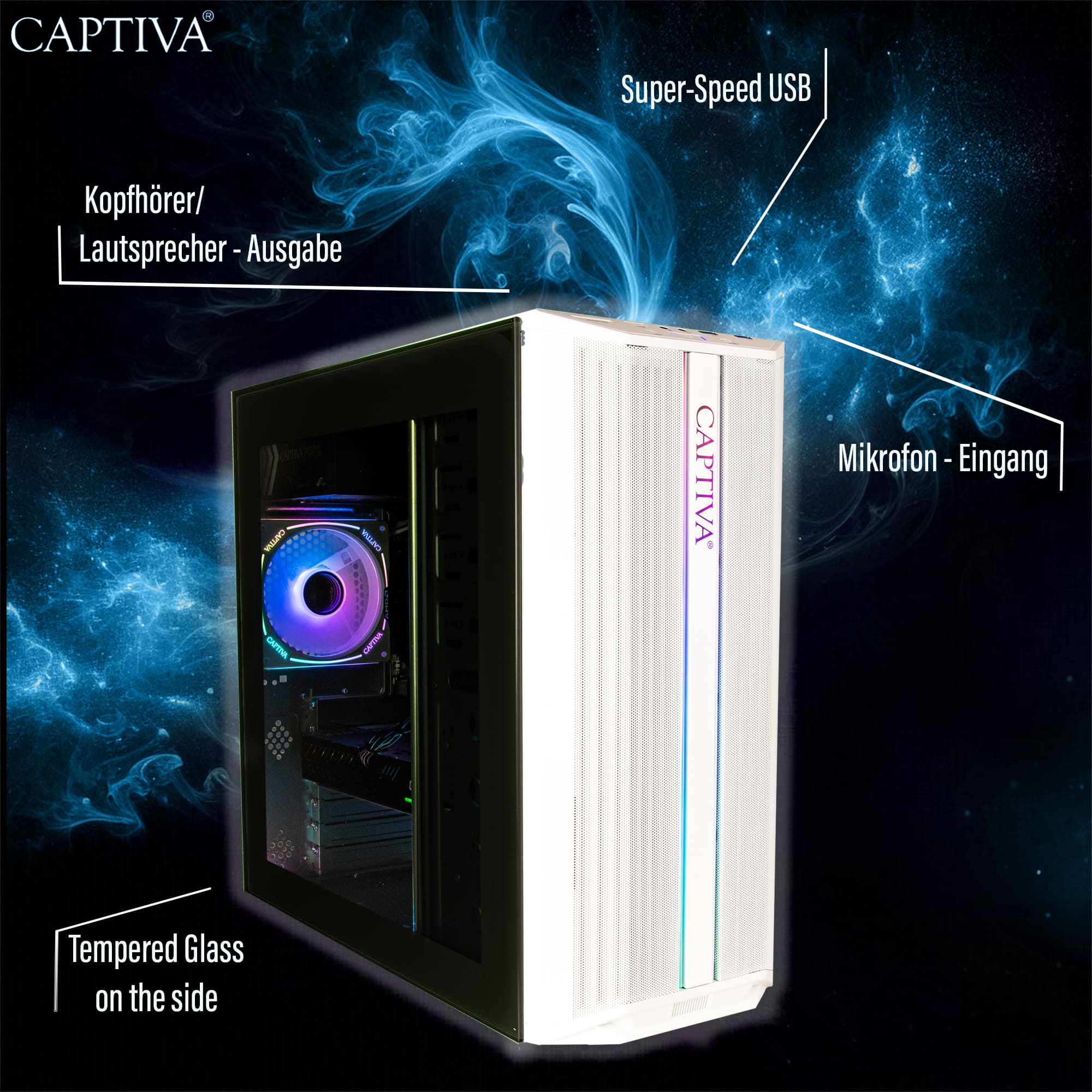 CAPTIVA Gaming-PC "Advanced Gaming R92-961", weiß, ohne Betriebssystem, GeForce RTX™ 5060, 16 GB RAM 500 GB SSD, Desktop-PCs, Gaming-PC