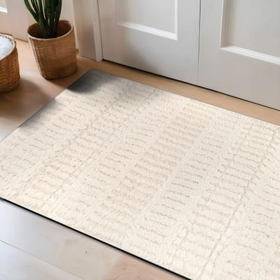 World Rug Gallery Vertical Dash Power Loomed Soft Shag High-Low Indoor Area Rug