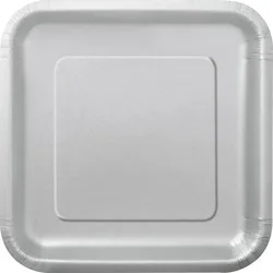 14 eckige Teller silber