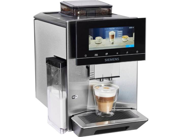 SIEMENS Kaffeevollautomat EQ900 TQ903D43, intuitives 6,8 TFT-Display, Geräuschreduzierung, App-Steuerung, Barista-Modus, AromaSelect, 3 Profile, edelstahl
