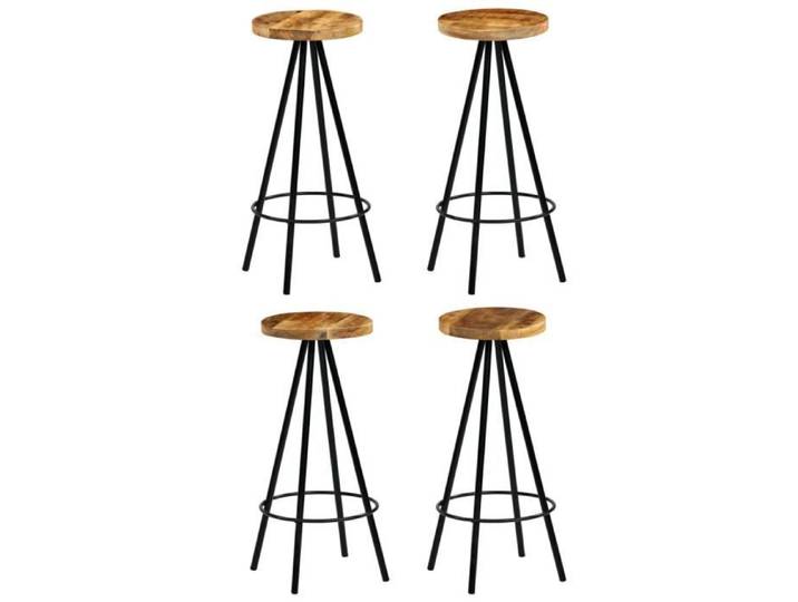 Chaises de bar contemporaines OVONNI en bois de manguier massif - Lot de 4