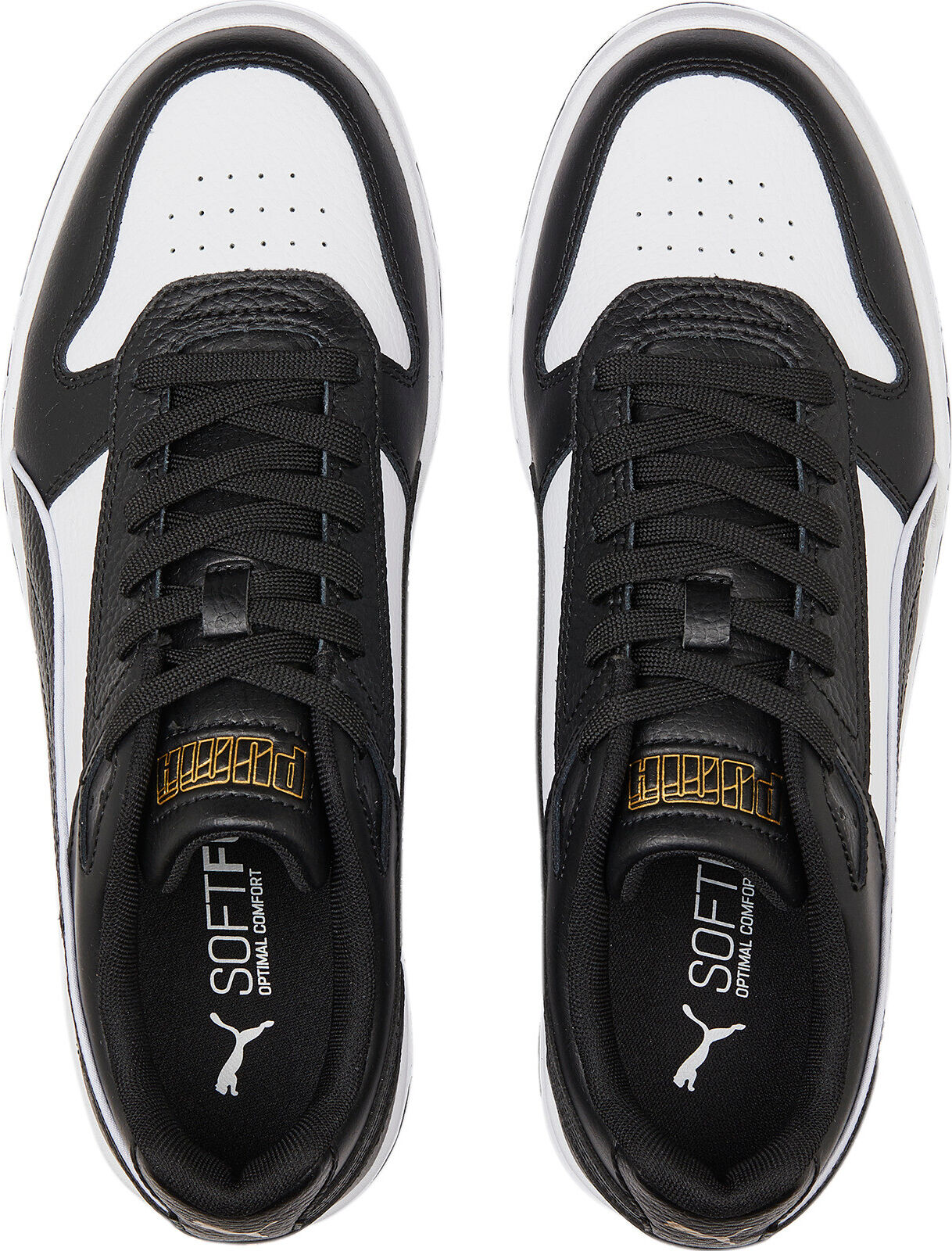 Sneaker PUMA "RBD GAME LOW", Damen, Gr. 46, Textil, schwarz-weiss (puma schwarz, puma weiß, puma team gold), Leder, Schuhe Sneaker puma schwarz, puma weiß, puma team gold 46, Textil
