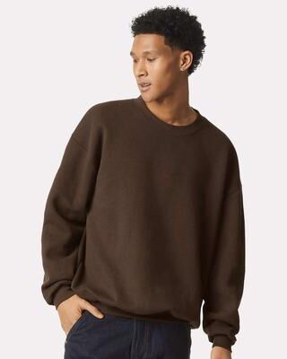 American Apparel RF496 ReFlex Fleece Crewneck Sweatshirt in Brown size Medium   Cotton/Polyester Blend