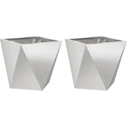 vidaXL Pflanzkübel 2 pcs Silber 40 x 40 x 40 cm Edelstahl