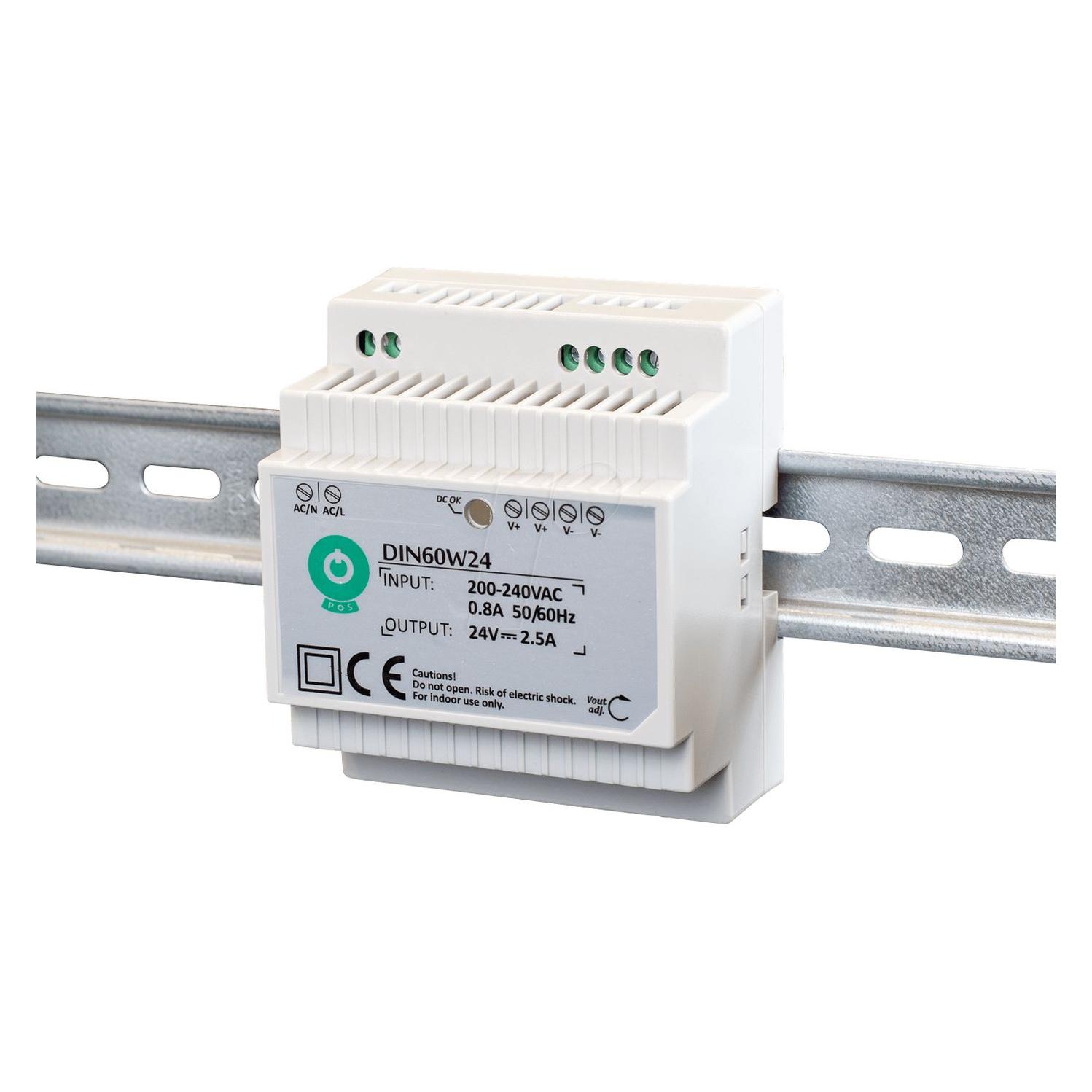 NoName DIN-RAIL 12V/5A, 60W POWER (DIN60W12)