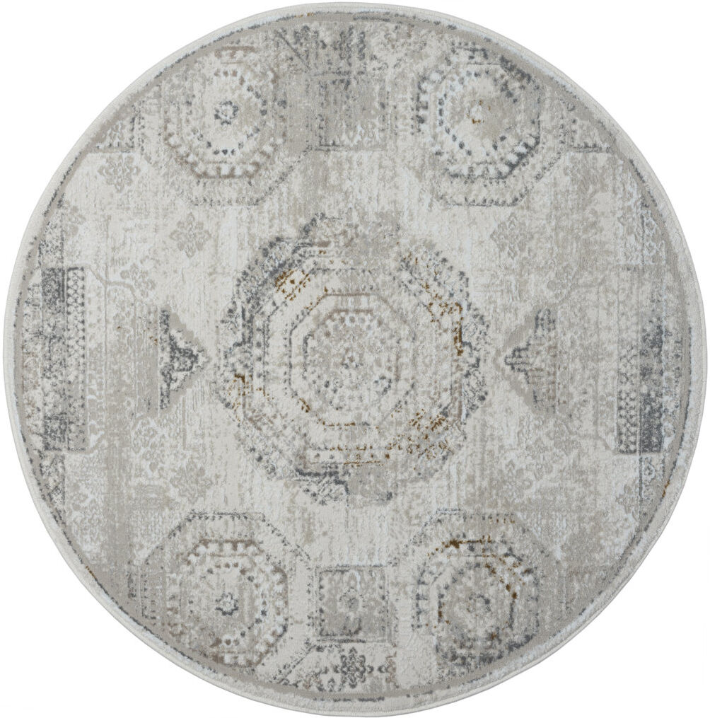 Latitude Vive Anatolia in Kazak design, cream Rug Cream Round 120cm