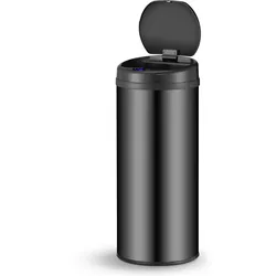 Juskys Automatik Mülleimer mit Sensor 50L - Abfalleimer mit elektrischem Deckel für Küche - Schwarz