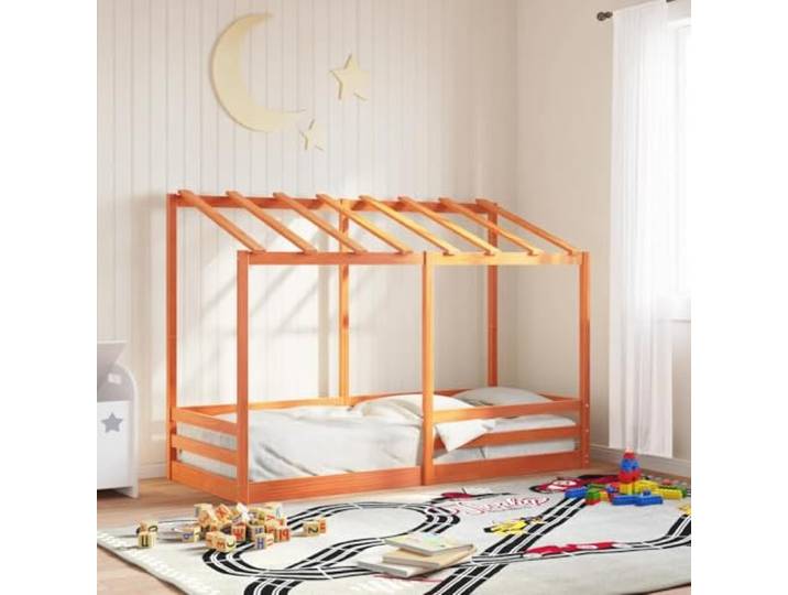 RJPLMFV Kinderbett, massiv, 75 x 190 cm, ohne Matratze Stabiler Rahmen, modernes Design, inkl. Latten, lustiges Versteck, für Kinder ab 4 Jahren