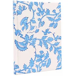 Cotton Bound Notebooks 20x15cm - 96 pages - Pale Blue Floral