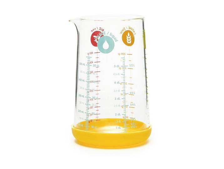 Diverse Messbecher Pebbly gelb Glas/Silikon H 18 cm 0.5 l