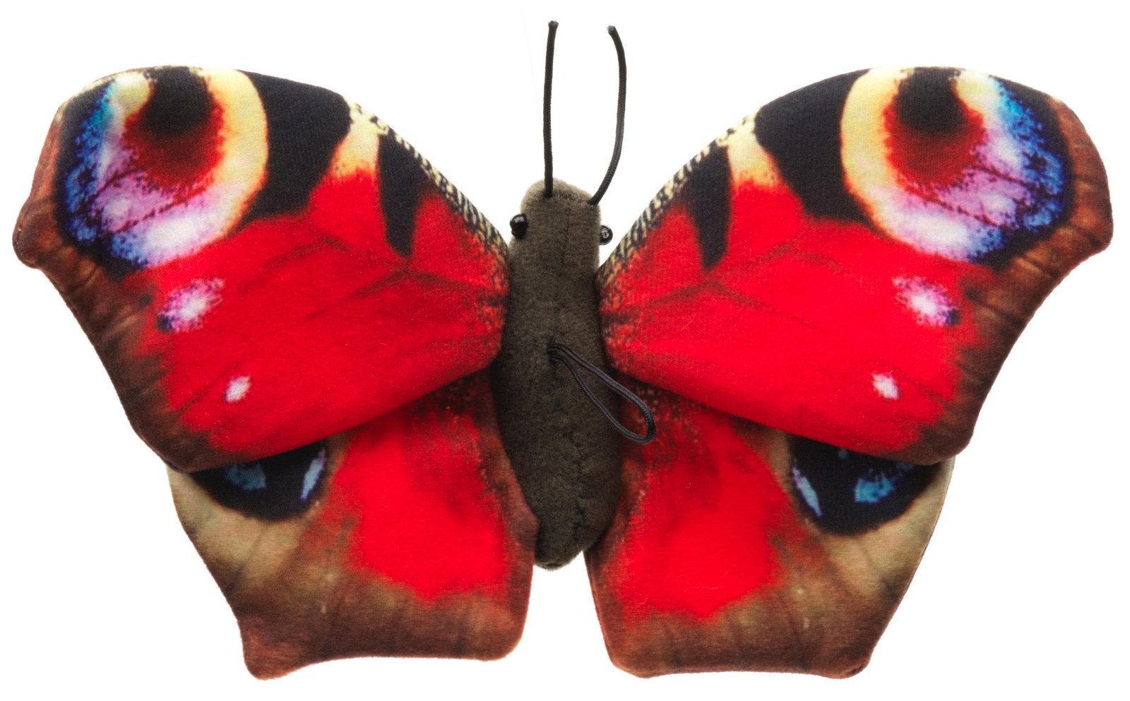 Uni-Toys Pluchen vlinder rood met lus - 24 cm breed