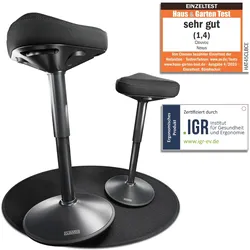 CLOUVOU Nexus, ergonomischer Stehhocker, stufenlos höhenverstellbar, Anti-Rutsch-Standfuß, Schwarz