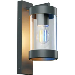 ledscom.de Außenwandleuchte LAIFA anthrazit matt, Glas/Edelstahl, inkl. E27 Lampe, Smart Home (warmweiß-kaltweiß , 7W, 1005lm)
