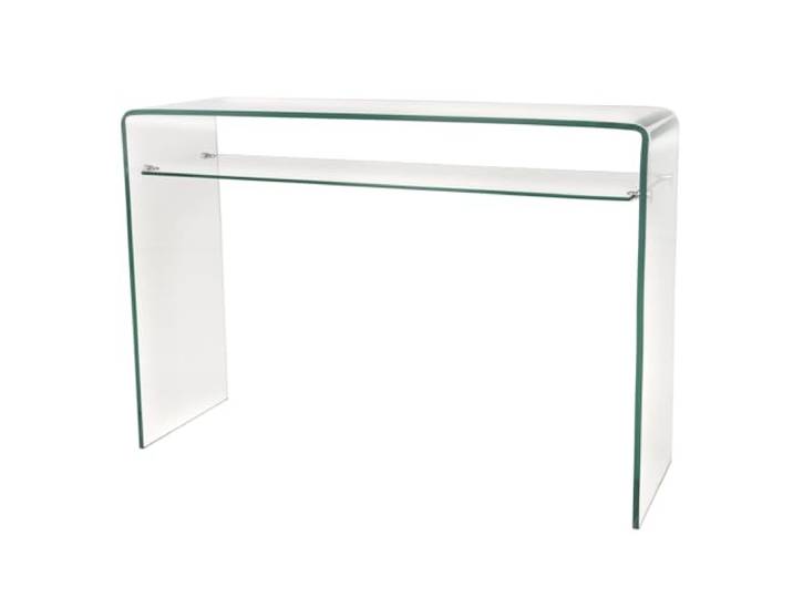Riess Ambiente Konsolentisch FANTOME 100cm - transparent - Sicherheitsglas Stauraum, hochwertig, minimalistischer Stil, Bodenschoner, 60 kg Belastbarkeit