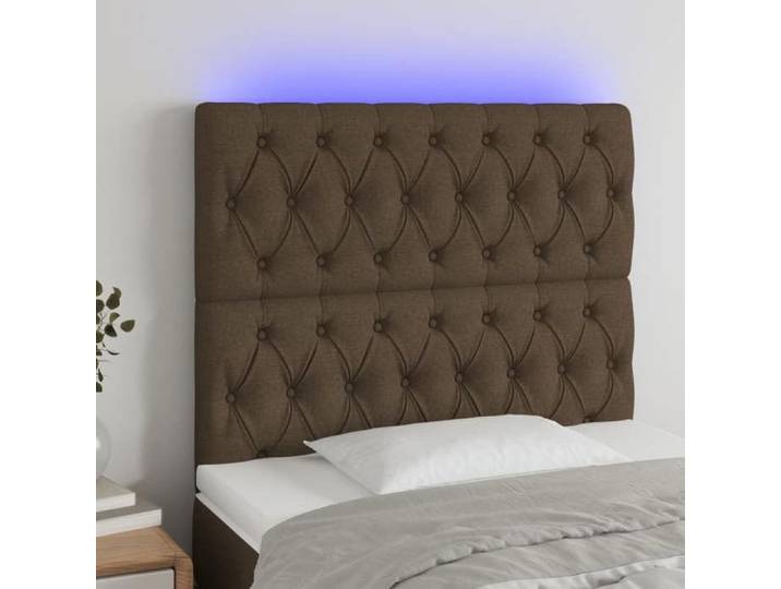 Tête de Lit à LED Meuble de Chambre à Coucher Accessoire de Lit Simple Tête de Cadre de Lit Intérieur Marron Foncé 3122745