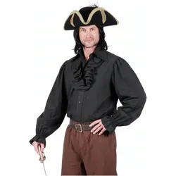 Thetru Rüschenhemd mit Jabot schwarz (XXL)
