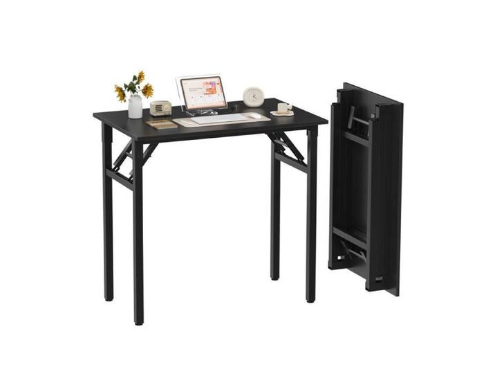 Lvhcmfohm Bureau Pliable Table Pliante Compact Petite Pour La Maison Le Bureau Les Pique-niques 80x50x75 cm Noir