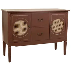 SIDEBOARD Sideboard aus Holz und Rattan braun, 106x40x78 cm
