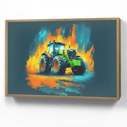 NACHTTISCHLAMPE MIT AKKU Abstrakt - Traktor - Grün 90x60 cm