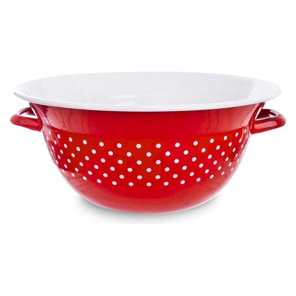Orion Miska emaliowana retro CZERWONA W KROPKI 26 cm (26 cm, 2.50 l) (47976284)