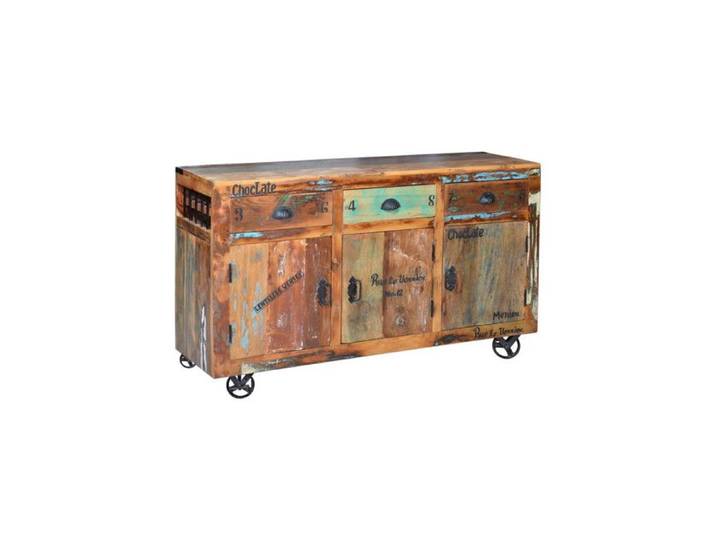 Buffet bas - Giner y Colomer - Bois recyclé - Multicolore - 3 tiroirs et 3 portes