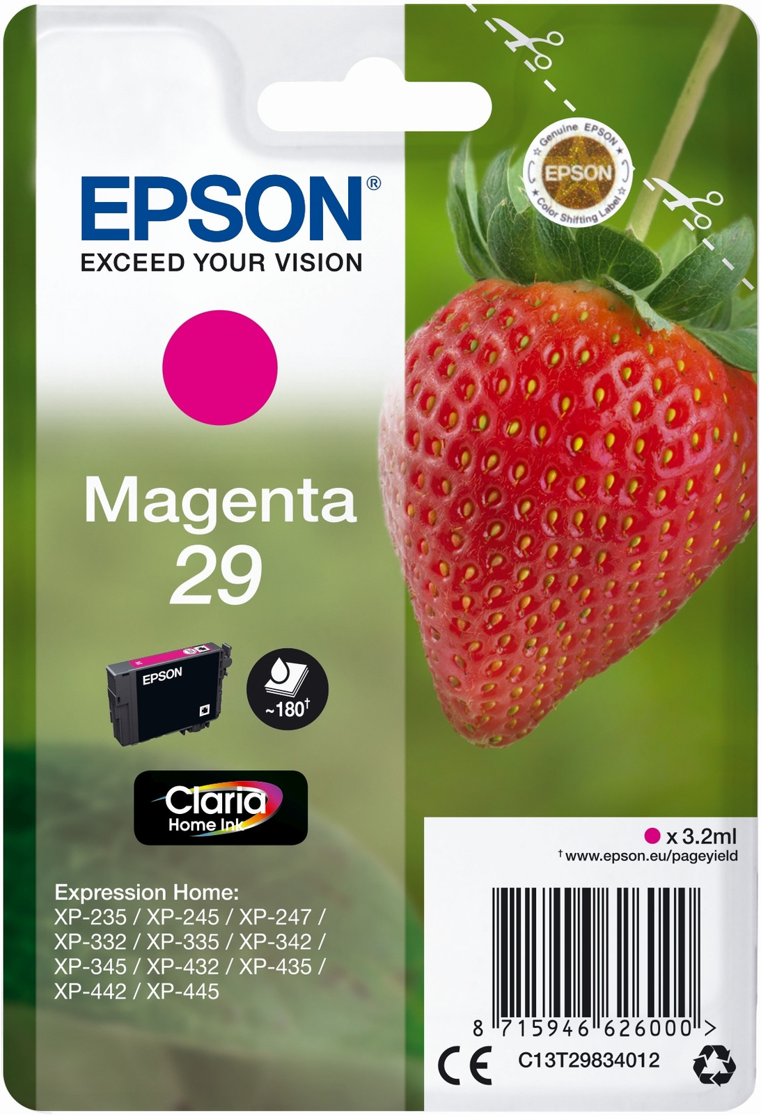 Epson Claria Home Magenta Inkt Cartridge Strawberry 3,2 ml