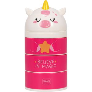 Legami Schreibtisch-Organizer Unicorn, Kunststoff, 3 Schubladen, rosa/weiß