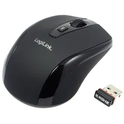 LogiLink Mini USB Funkmaus mit 2.4GHz, optisch, Schwarz