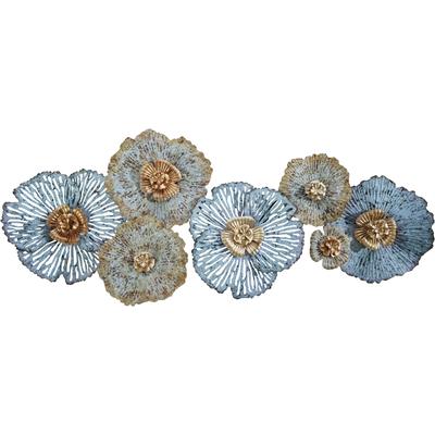 Wanddekoobjekt OTTO HOME "Blüten", bunt, B:114cm H:49cm T:9cm, Metall, Wanddekoobjekte, Wanddeko, aus Metall, bestehend aus 7 Blüten