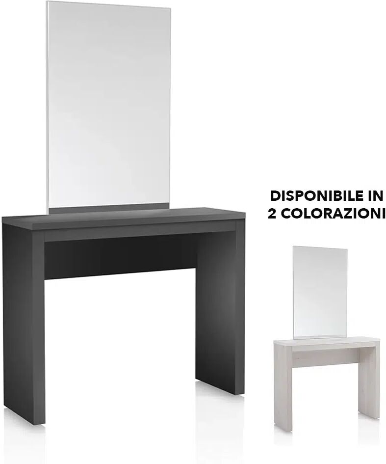 Xanitalia Consolle con Specchiera da Parete per Parrucchiere – Nero o Larice Bianco Larice Bianco