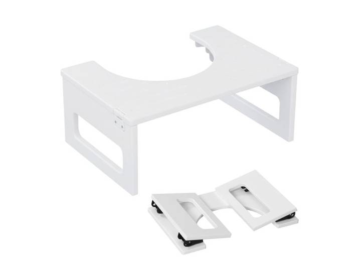 Relaxdays Klappbarer Toilettenhocker aus Bambus