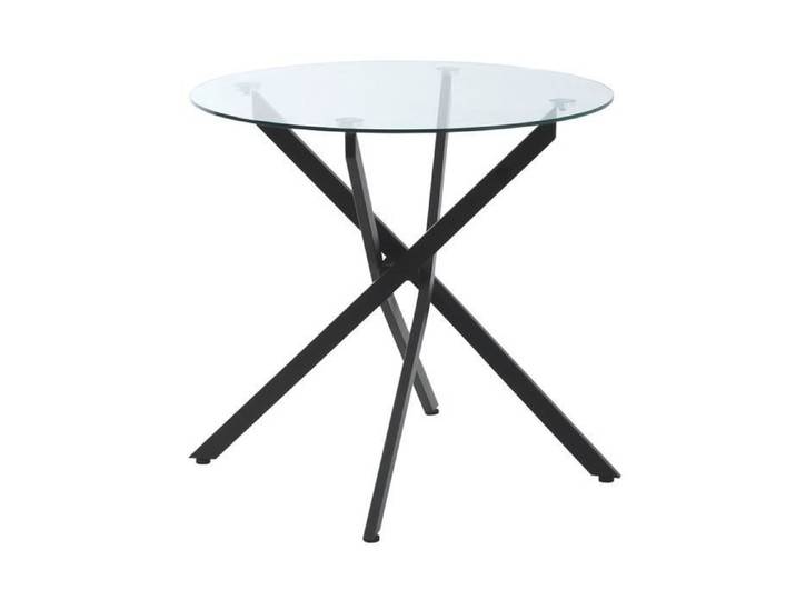 Table ronde en verre ASTER piètement noir