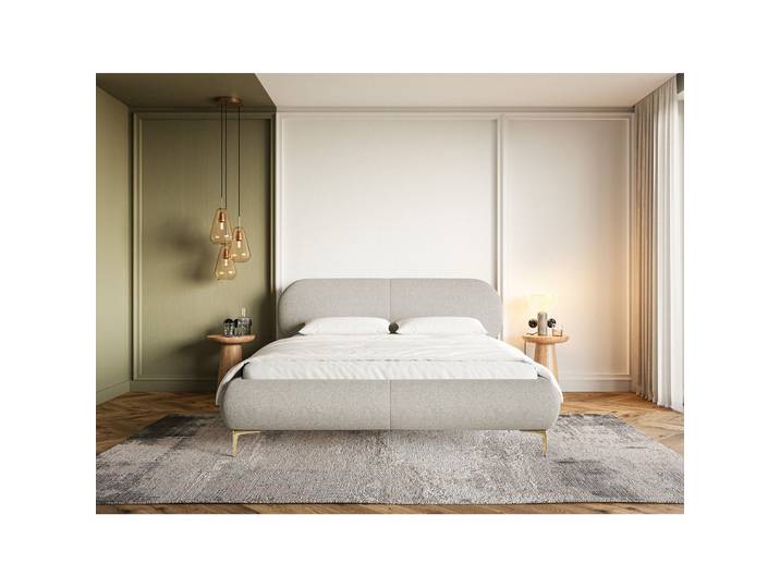 Polsterbett 180x200 cm Ovalle mit Stauraum, Metallrahmen,