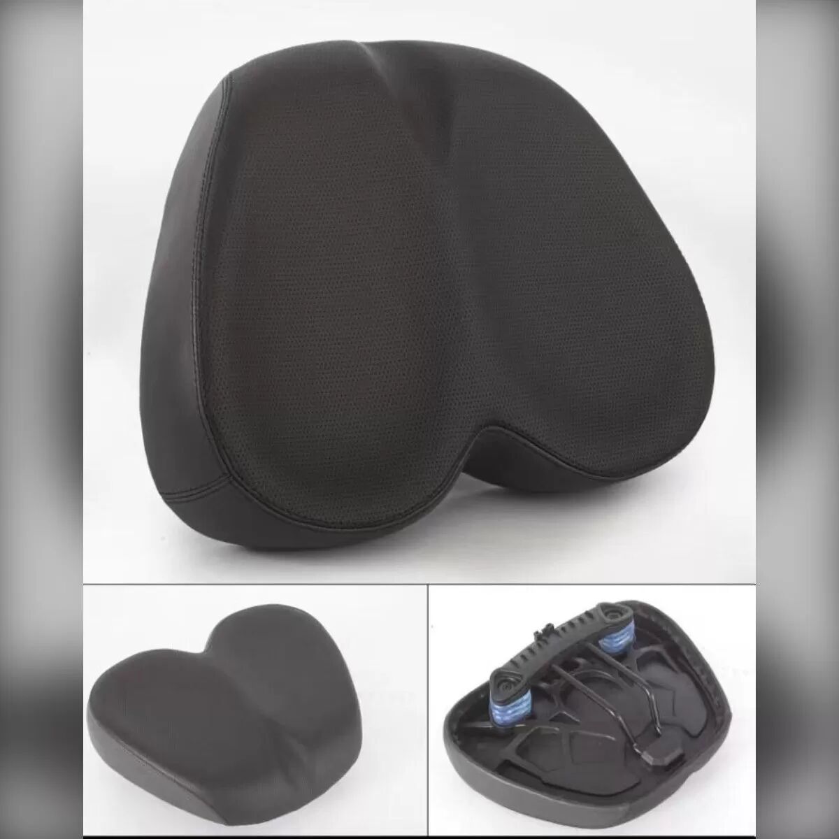 INF Ergonomischer Komfort Gel Fahrradsattel - Druckentlastung & Stoßdämpfender Fahrradsitz Schwarz