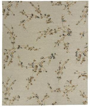 Alora Decor Viola Gray/Ivory Floral & Botanical Hand-Tufted Wool Area Rug