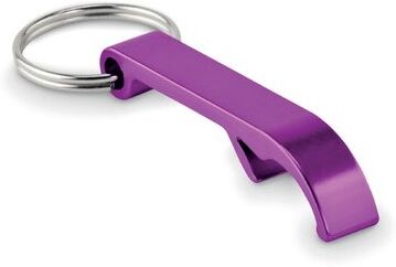 Porte-clés s en aluminium recyclé décapsuleur pratique personnalisé - OVIKEY aluminium violet