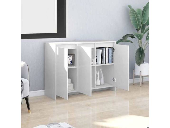 Blanc Buffet & bahut contemporain，Buffet Blanc 102x33x75 cm Bois d'ingénierie FR&103