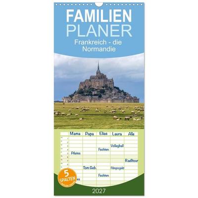 Familienplaner 2027 - Frankreich - die Normandie mit 5 Spalten (Wandkalender, 21 x 45 cm) CALVENDO